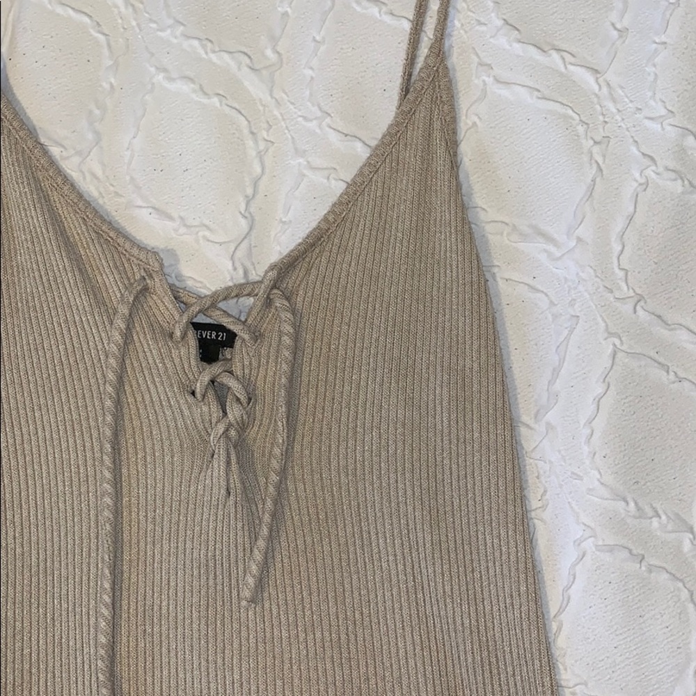 Forever 21 Strappy Lace Up Tank Top